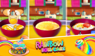 Rainbow Swiss Roll Cake Maker! Game Memasak Baru screenshot 4