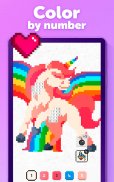 UNICORN Color by Number | Pixel Art Coloring Games screenshot 1