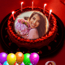 Pic on Birthday Cake with Name Icon