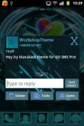 Тема черный синий GO SMS Pro screenshot 2