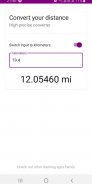 Miles to kilometers converter screenshot 2