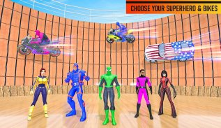 Superhero Mega Ramp Bike Stunt screenshot 2