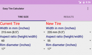 Easy Tire Calculator screenshot 2