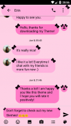 Ribbon Pink Black SMS موضوع الرسائل screenshot 1