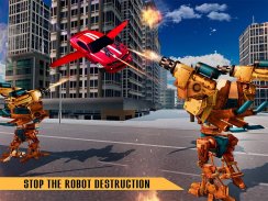 Flying Robot Car - Robot Shooting Games screenshot 7