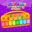 Little Piano Drums and Music Instruments with Song Icon