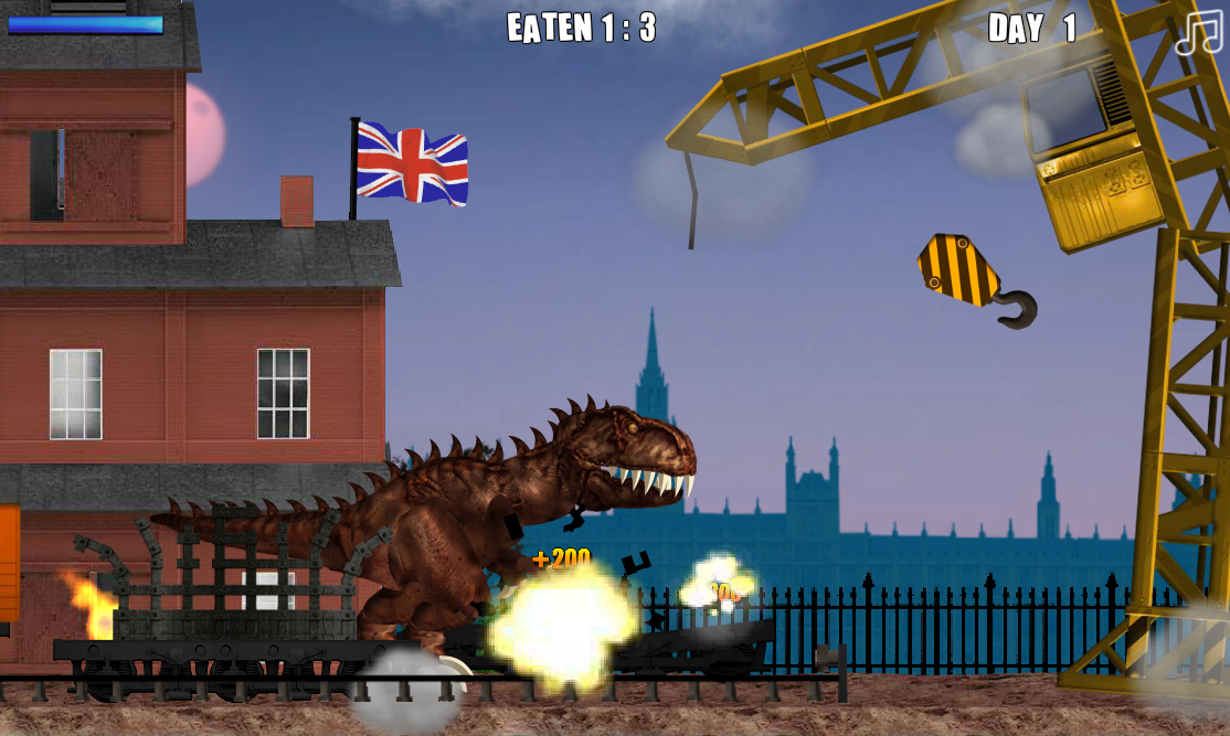 jogo do Tiranossauro Rex destruindo a cidade, NY Rex, Jogo de