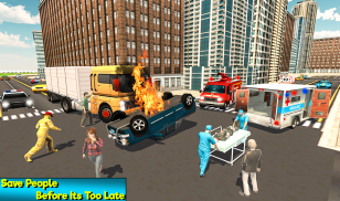 Heavy Ladder Fire Truck City Rescue 2019 screenshot 11
