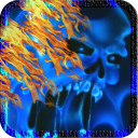 Blue Ghost Skull Fire Icon