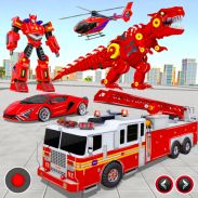 911 आग ट्रक असली रोबोट परिवर्तन खेल screenshot 4