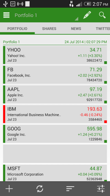 stock watcher app android