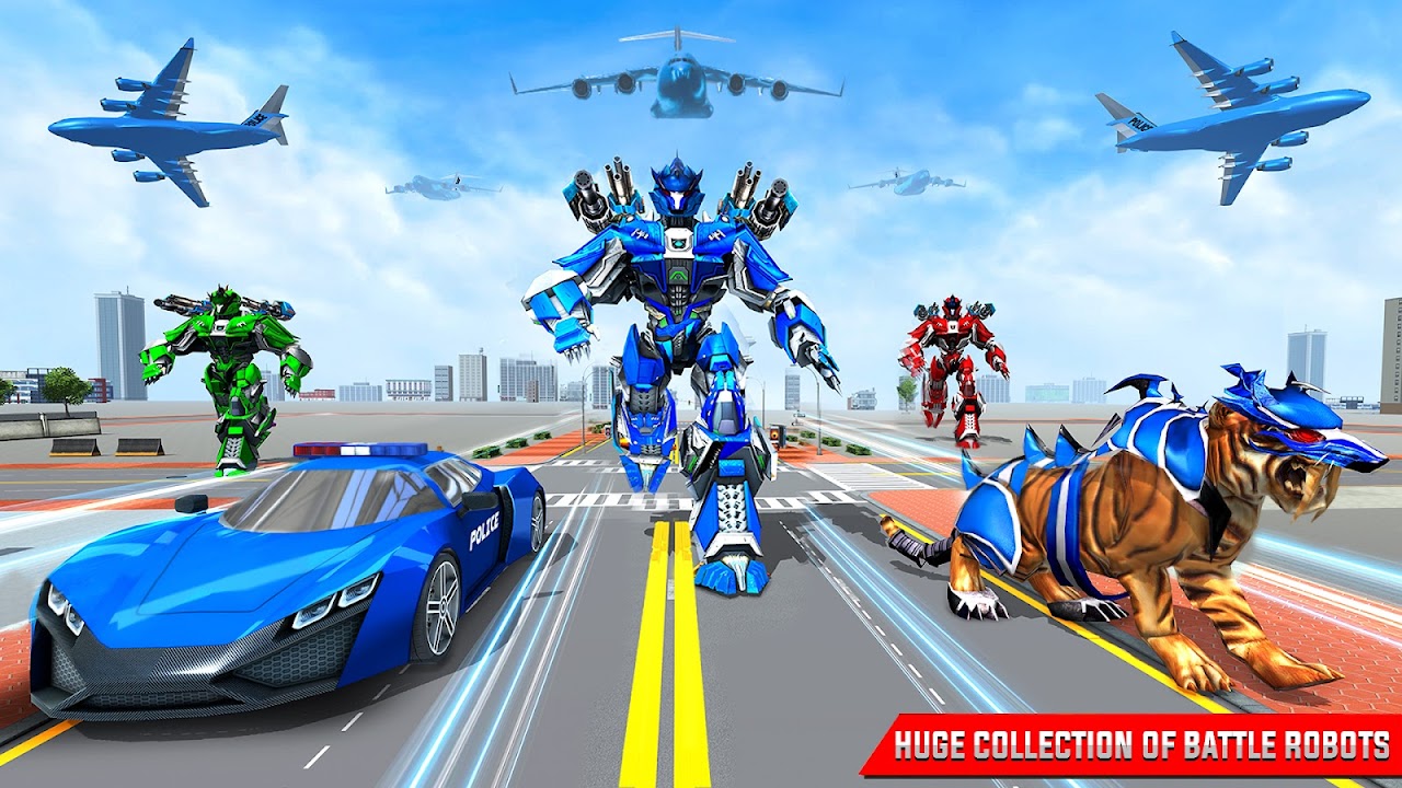 Polícia robô carro rampage - jogos de tiro de robô - Download do APK para  Android