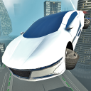 Futuristic Flying Car Driving Icon