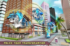Robot Mobil Putih Tiger Robot Car Transform Game screenshot 3