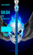 Skulls Zipper Lock Screen screenshot 1