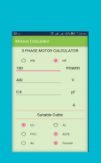 Electrical Cable Size calculator: Motor Calculator screenshot 9