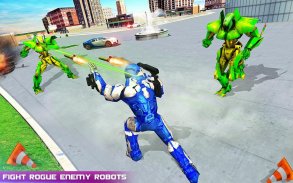 Flying Police Car Robot Hero: Robot Games screenshot 11