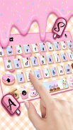 Sweet Donut Pink Drip Keyboard Theme screenshot 0