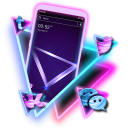 Neon Triangle Launcher Theme Icon