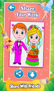 Bride And Groom Wedding Coloring Pages Game screenshot 5