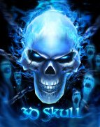 3D Blue Flaming Skull Theme Launcher screenshot 1