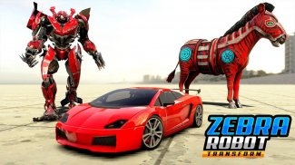 Zebra Robot Car Game: Robot Transforming Games screenshot 0