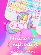 Bàn phím Unicorn: Các Chủ đề Galaxy Rainbow Girly screenshot 0