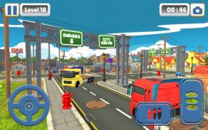 Cargo Truck Free Game: Toon Mega City Simulator 3D screenshot 2