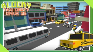 Blocky Taxi Crazy Drive Sim 3D screenshot 12