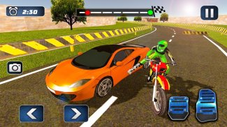 Sports Car vs Motor Bike Racing: Extreme Tracks 3D screenshot 0