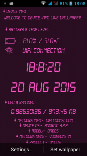 Device Info Live Wallpaper 5 0 0 0 Download Android Apk Aptoide