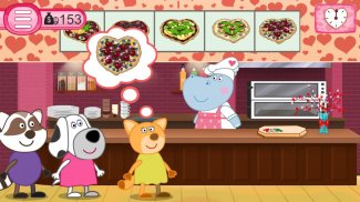 Yemek oyunları: Valentine's cafe for Girls screenshot 1
