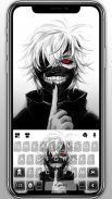 Creepy Mask Man Tema de teclado screenshot 2