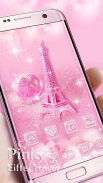 Pinky Eiffel Tower GO Launcher Theme screenshot 0