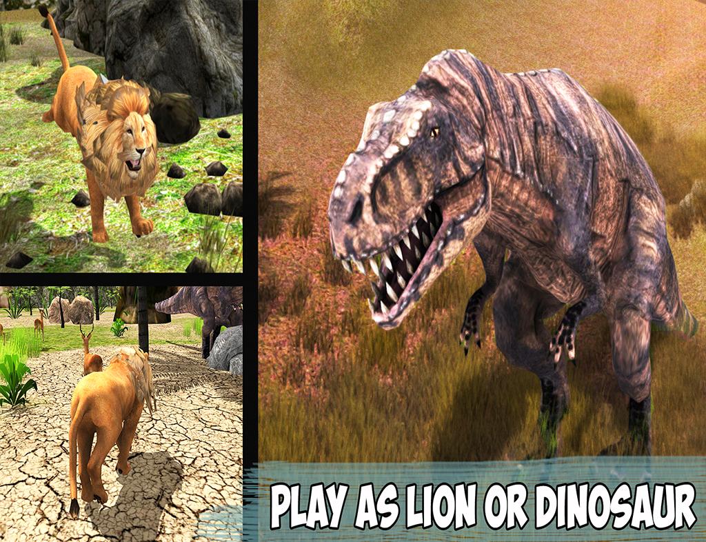 T-rex dino & angry lion attack for Android - Download the APK from Uptodown