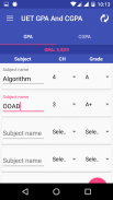 GPA & CGPA Calculator For UET screenshot 1