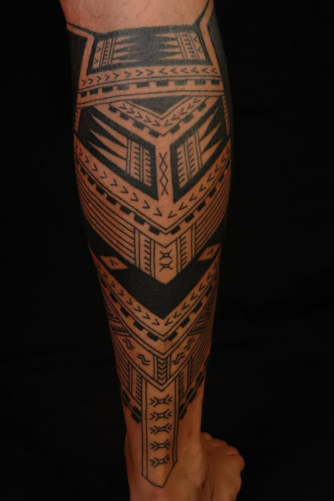 No stencil, freehand Polynesian #tattoo #tattoos #polynesian #tribal  #blacktattoo | Instagram