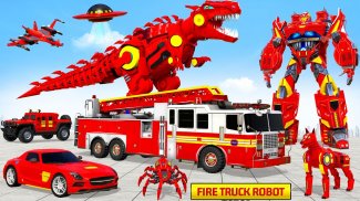 911 आग ट्रक असली रोबोट परिवर्तन खेल screenshot 0