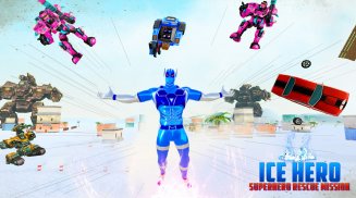 Grand Flying Ice Hero Superhero Rescue Game screenshot 2