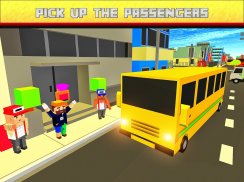 Cube Craft Pixel Trường Xe Bus screenshot 4