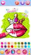 Glitter Lips with Makeup Brush Set coloring Game screenshot 3