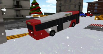 Bus winter parking - 3D game screenshot 1