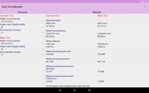 Easy Tire Calculator screenshot 1