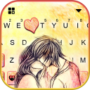 Tema Keyboard Couple Kiss