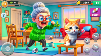 Angry Gran VS Naughty Cat Sim screenshot 5