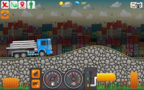 Carga Mini camionista Hill: Subida caminhão 2D rus screenshot 5