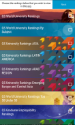 QS World University Rankings screenshot 2