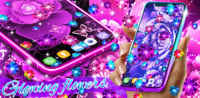 Glowing flowers live wallpaper