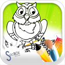 owl coloring book Icon