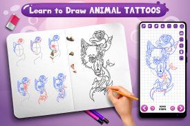 Learn to Draw Animal Tattoos screenshot 5